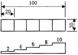 RB-T 2～10mm 20角×5段 寸法のイラスト画像