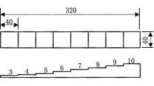 3～10mm 40角×8段 寸法のイラスト画像