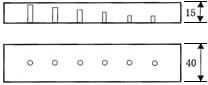 RB-RC 1～7 15×40×175mm 寸法のイラスト画像