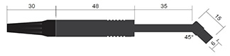 小径プローブ 45度　0～750μm